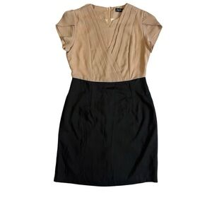 Meng Fei Lu Tan and Black Business Casual Short Sleeve Dress